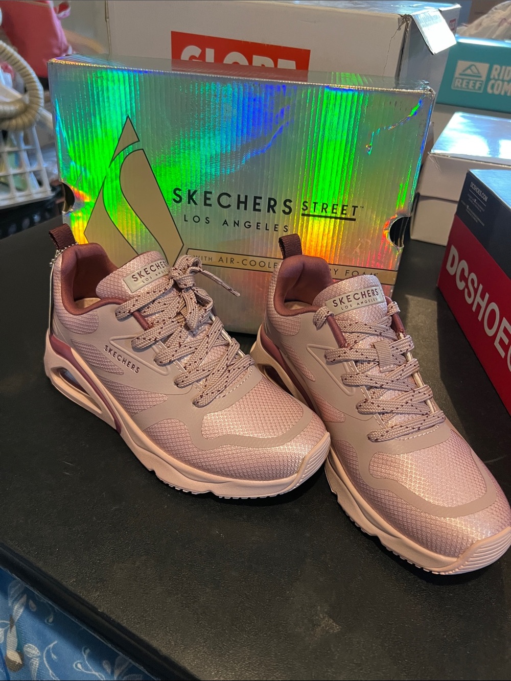 Skechers Women's Dusty Rose Pink Lace-Up Athletic Sneakers